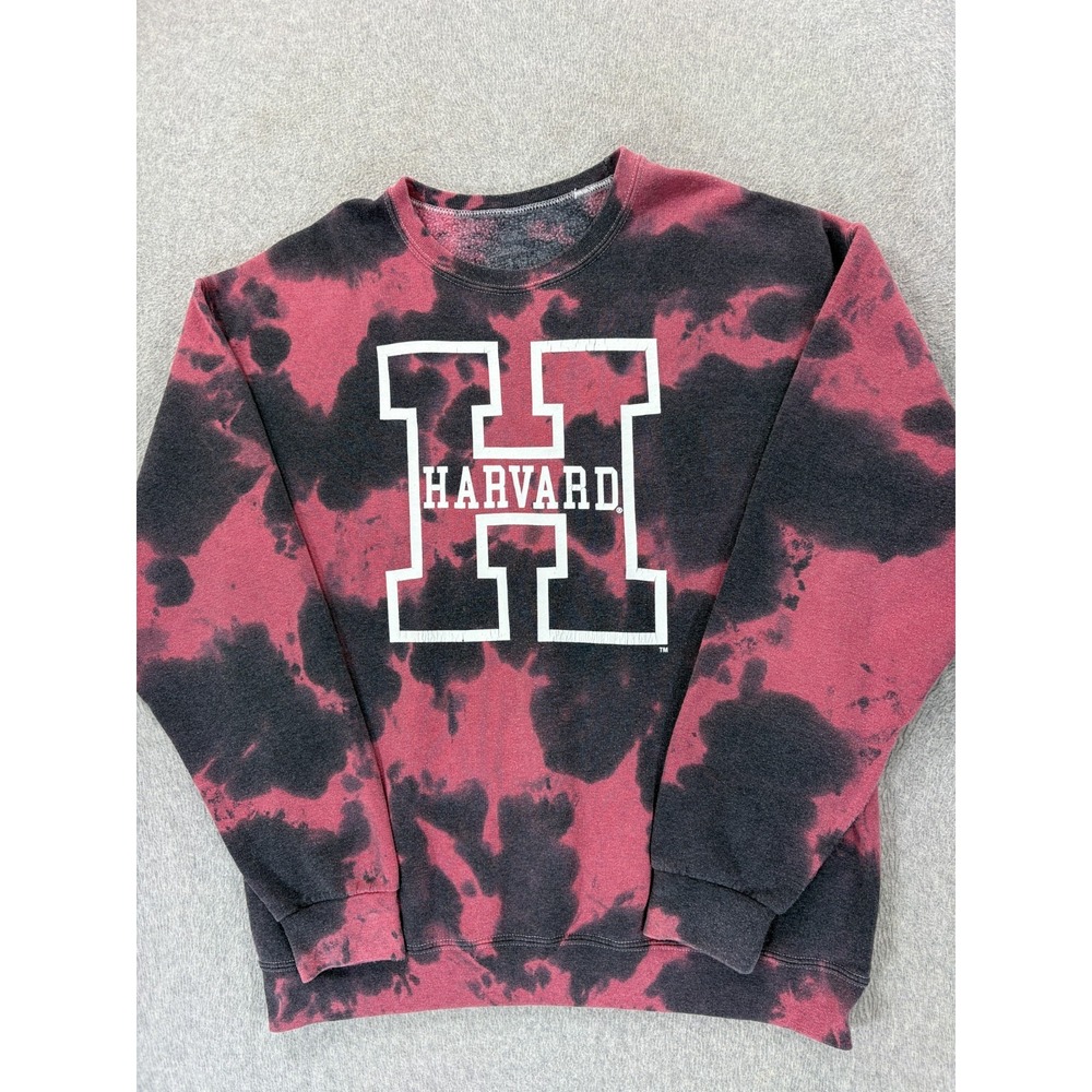 Harvard University Crimson Tie Dye Campus Crew Sweatshirt (Men's‎ Large) Red